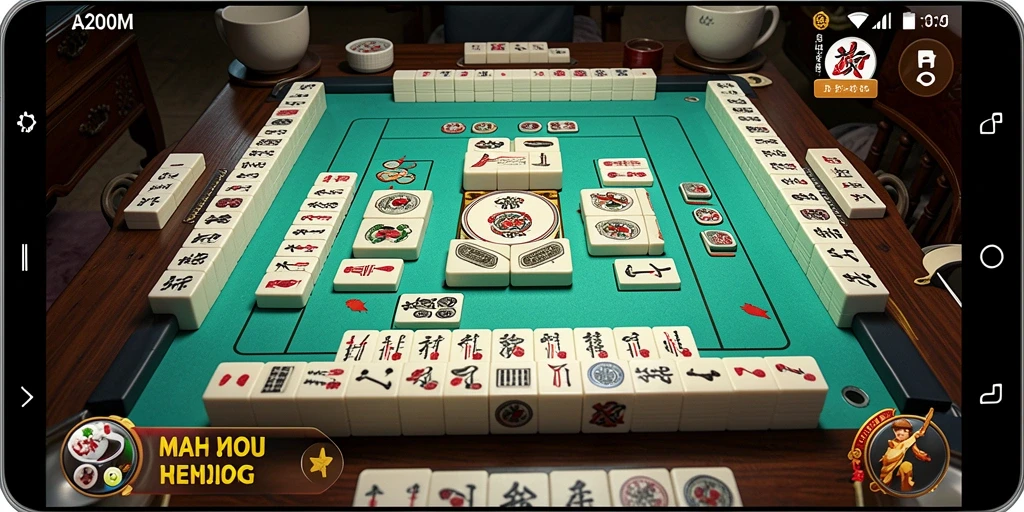 Screenshot utama A200M menampilkan gameplay Mahjong yang seru.