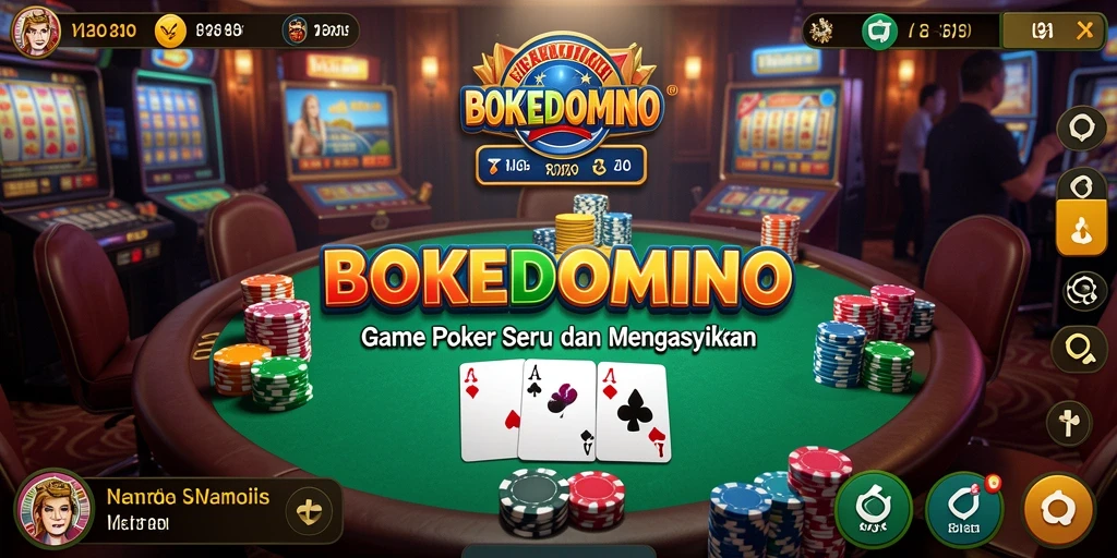 Tampilan gameplay BOKEDOMINO yang seru dan menarik.