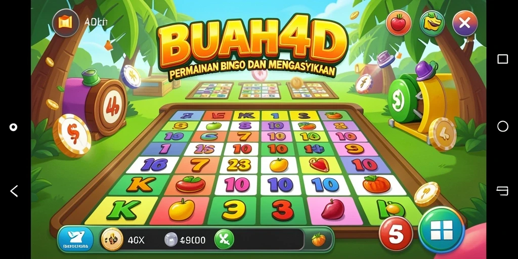 Screenshot gameplay BUAH4D yang penuh warna dan seru.