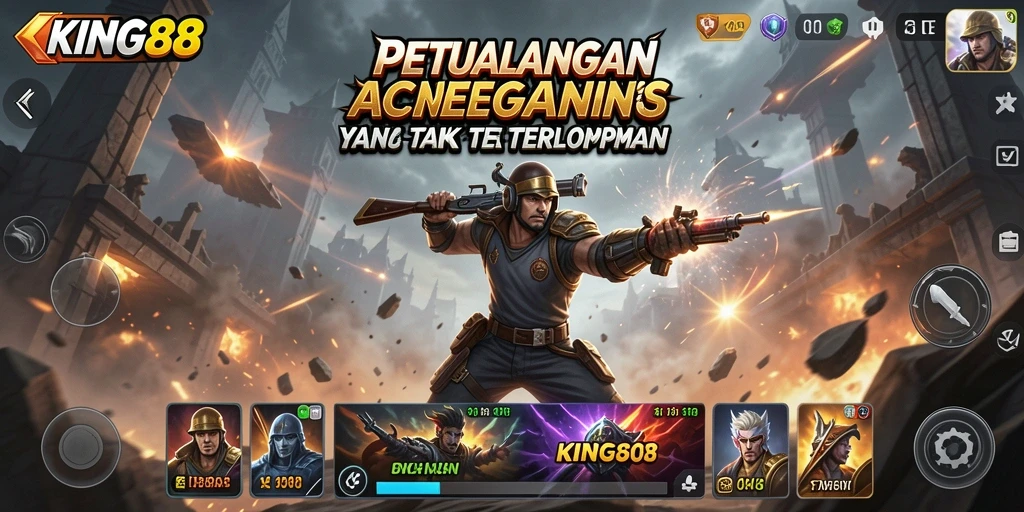Tampilkan gameplay penuh aksi dalam KING88 yang mendebarkan.