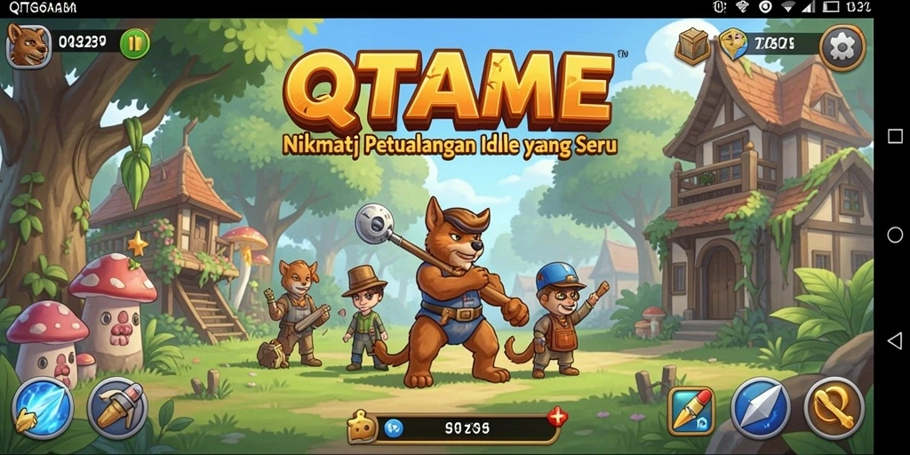 Tampilan menarik QTGAME dengan elemen gameplay Idle yang mengasyikkan.