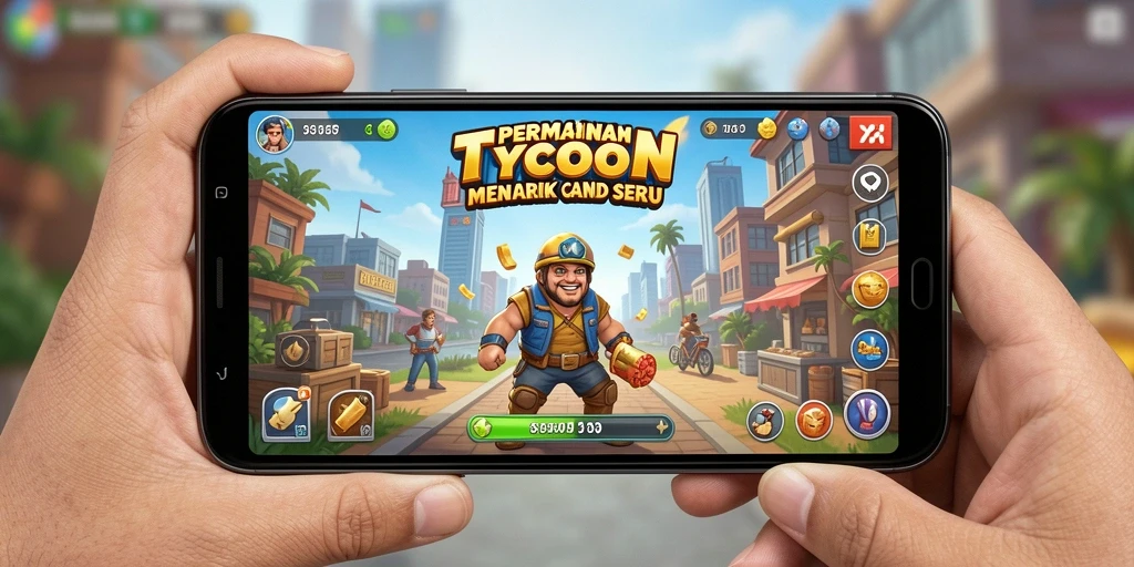 Screenshot utama T6 menampilkan gameplay Tycoon yang seru dan menantang.