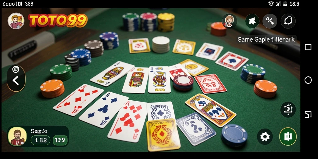 Tampilan gameplay seru TOTO99 saat bermain Gaple dengan teman.