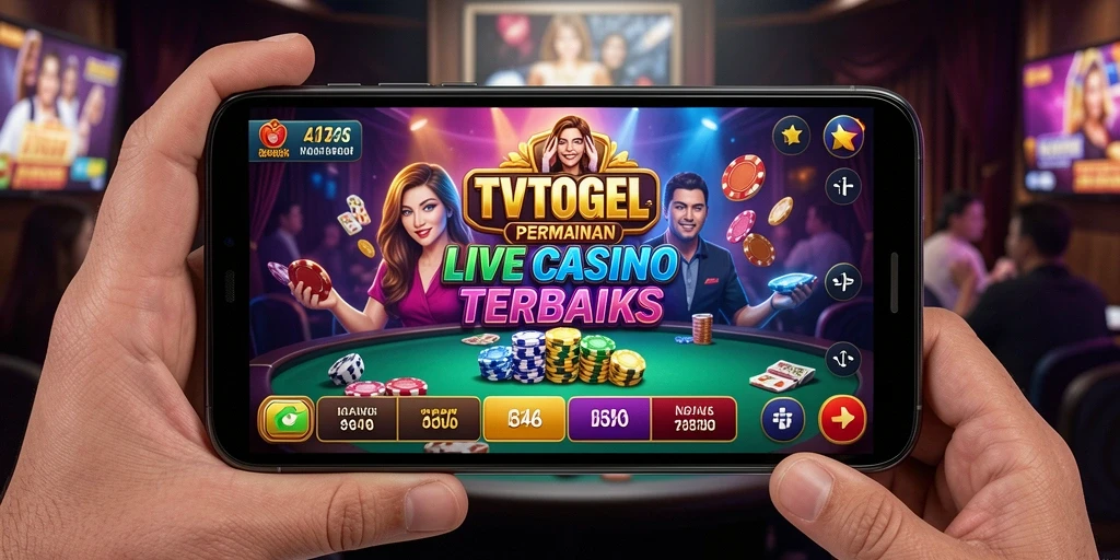 Screenshot gameplay <strong>TVTOGEL</strong> menampilkan dealer langsung dan suasana kasino yang hidup.