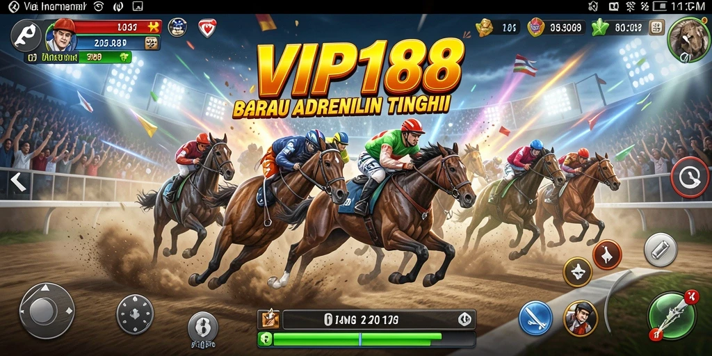 Screenshot gameplay VIP188 menampilkan mobil balap di trek yang menegangkan.